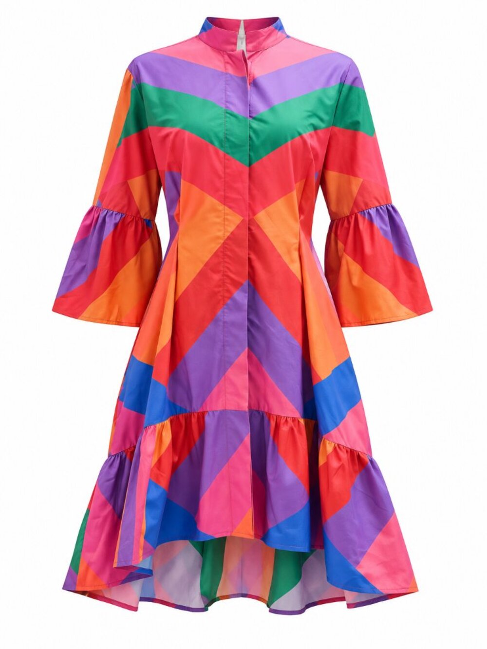 Farm Rio Women's Amanda Stripe Colorful Mini Dress Size Medium